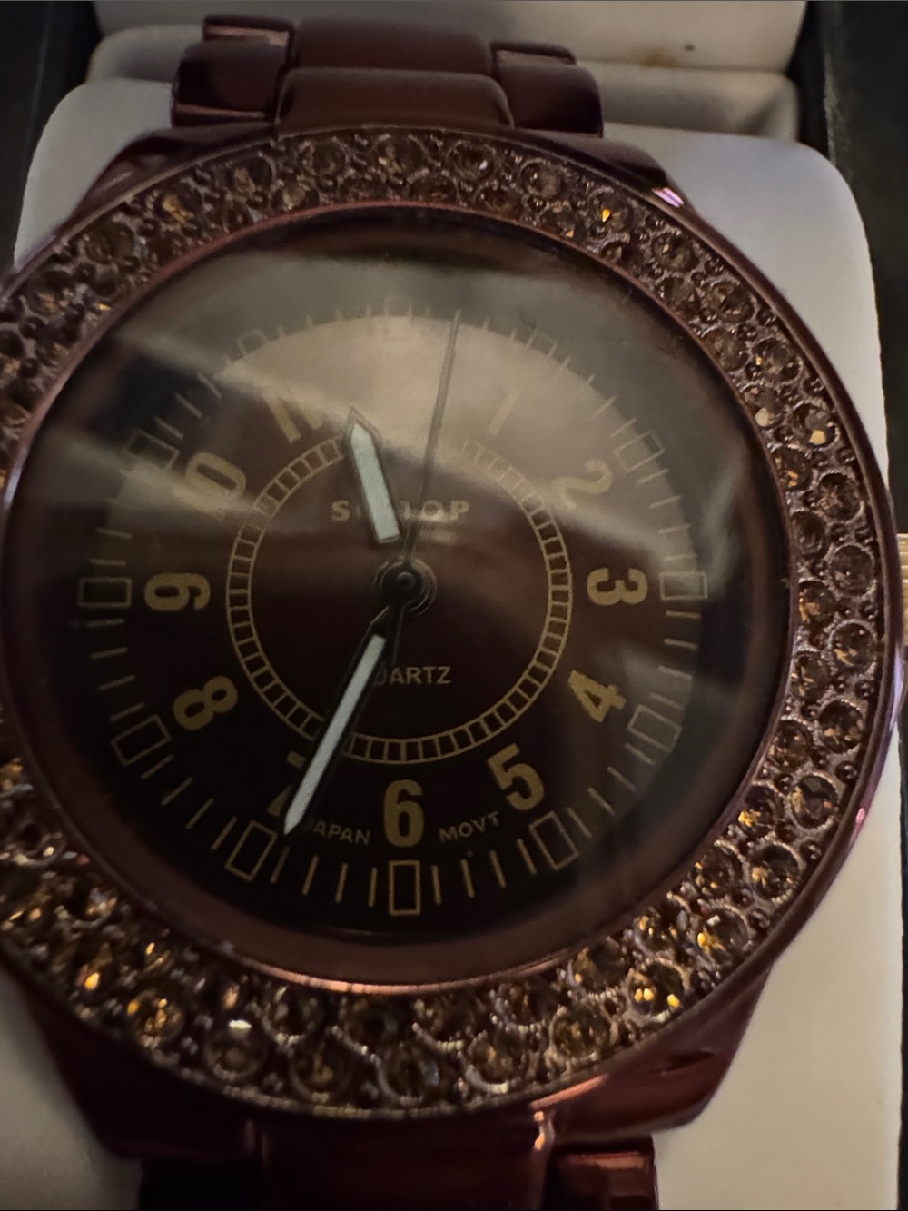 AccuTIME Women's Scoop Quartz Stainless Steel Bracelet Watch with Crystals NEW - Picture 2 of 7